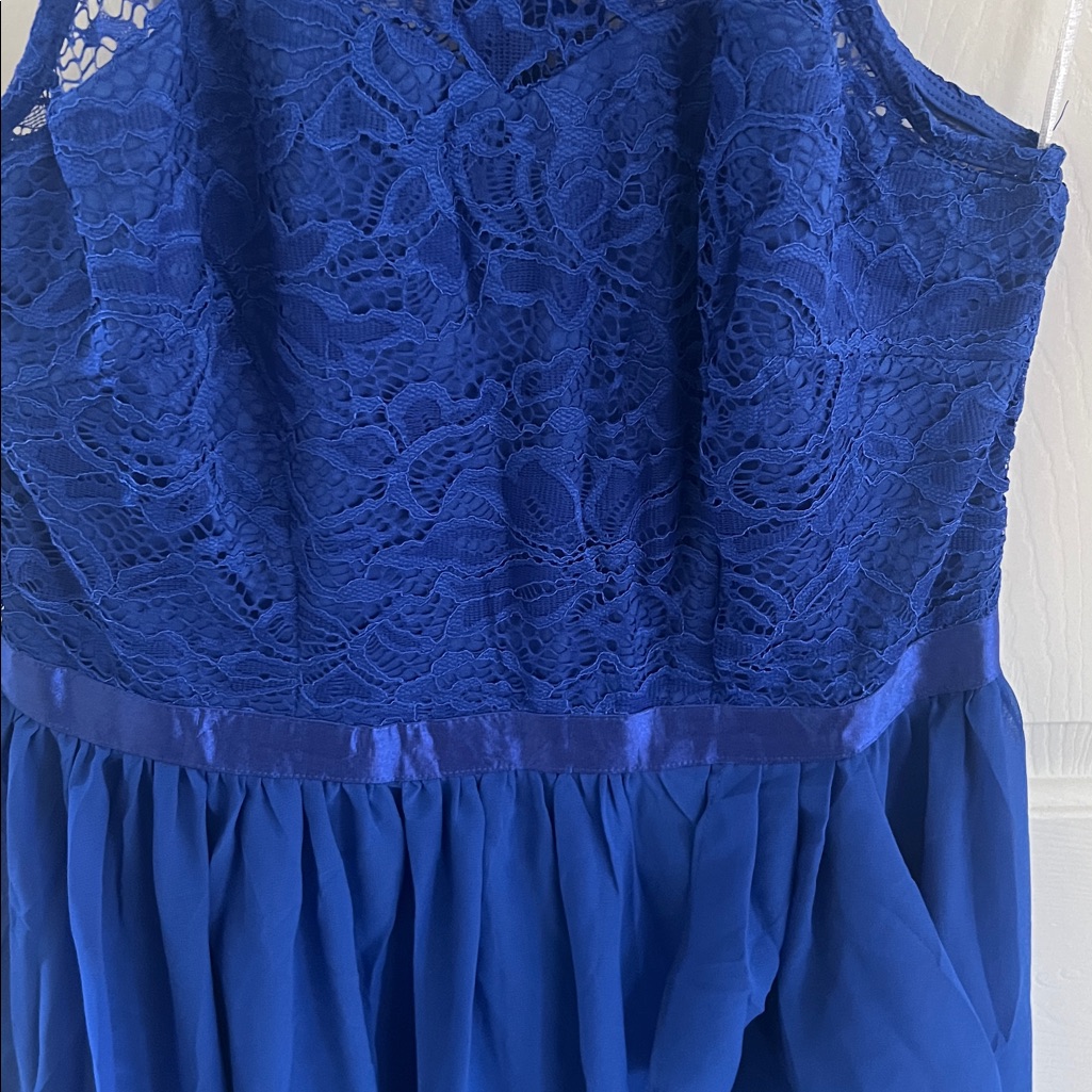 Nwt Royal Blue Lace Semiformal Dress: Bridesmaid, Holiday, Homecoming, Wedding — image 6 of 7